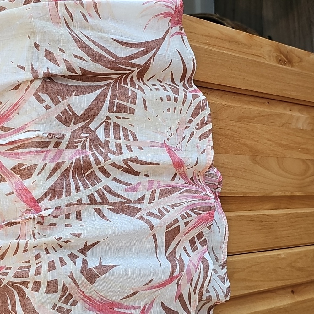 Women's Como Blu White and Pink Floral Blouse Size M - Picture 4 of 7